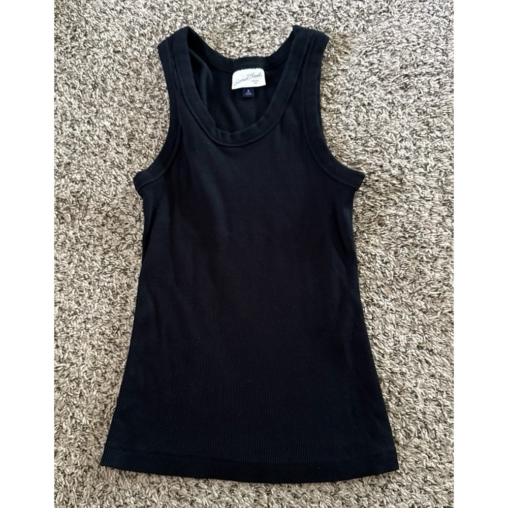 Universal Tread Women's Black Ribbed Tank-Top Size Medium